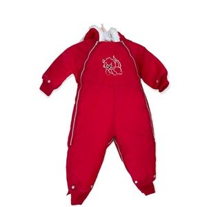 Vintage Montgomery Ward child/kids  puff jacket Hooded Ski Suit 24months/ Size 2